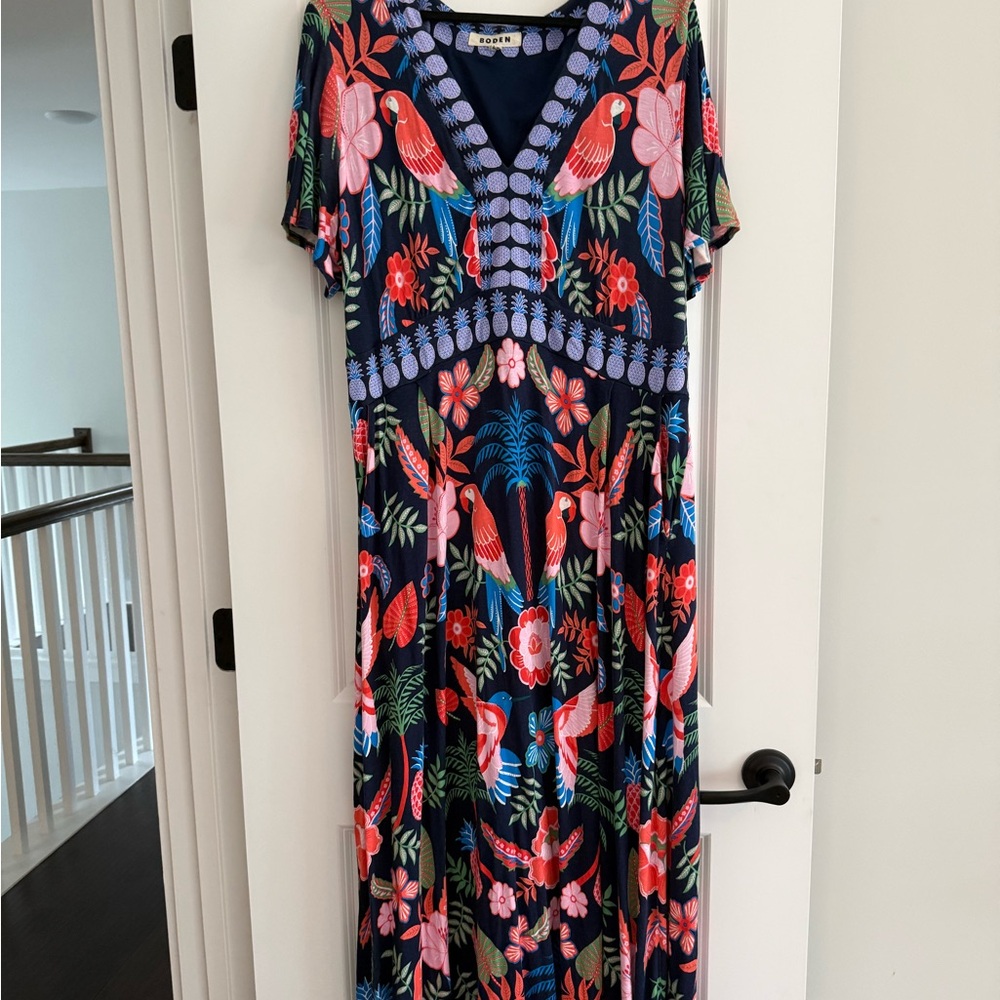 Boden Navy Floral Maxi Dress Size 20